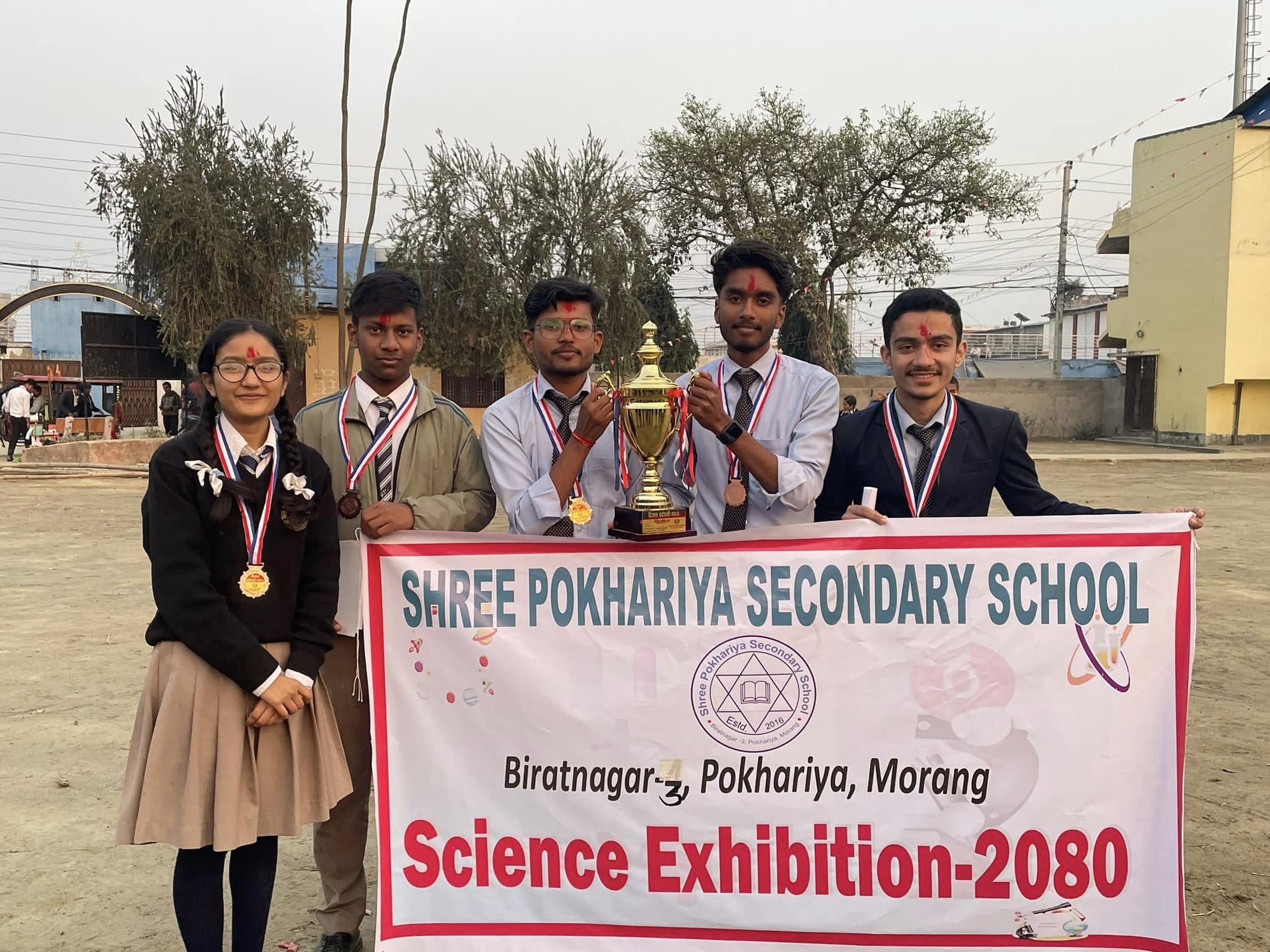 This is an image of 2025 february where we participated to a Province level Science exhibition and secured the Second position with a project of automatic transport and storage system for agricultural industry.I proudly led the team for the competition. 