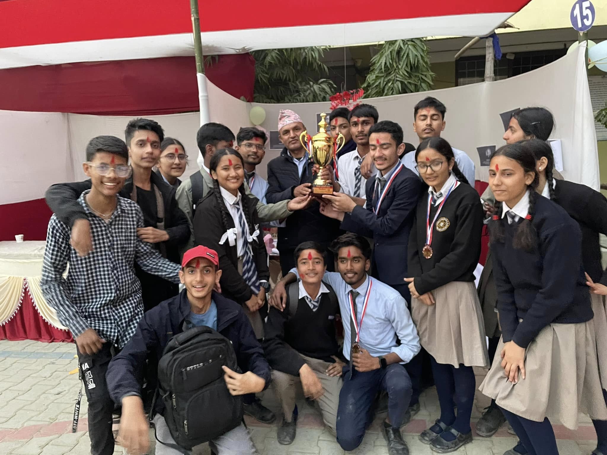 This was the moment where our honourable principal sir was expressing his gratitute to our team for the win.