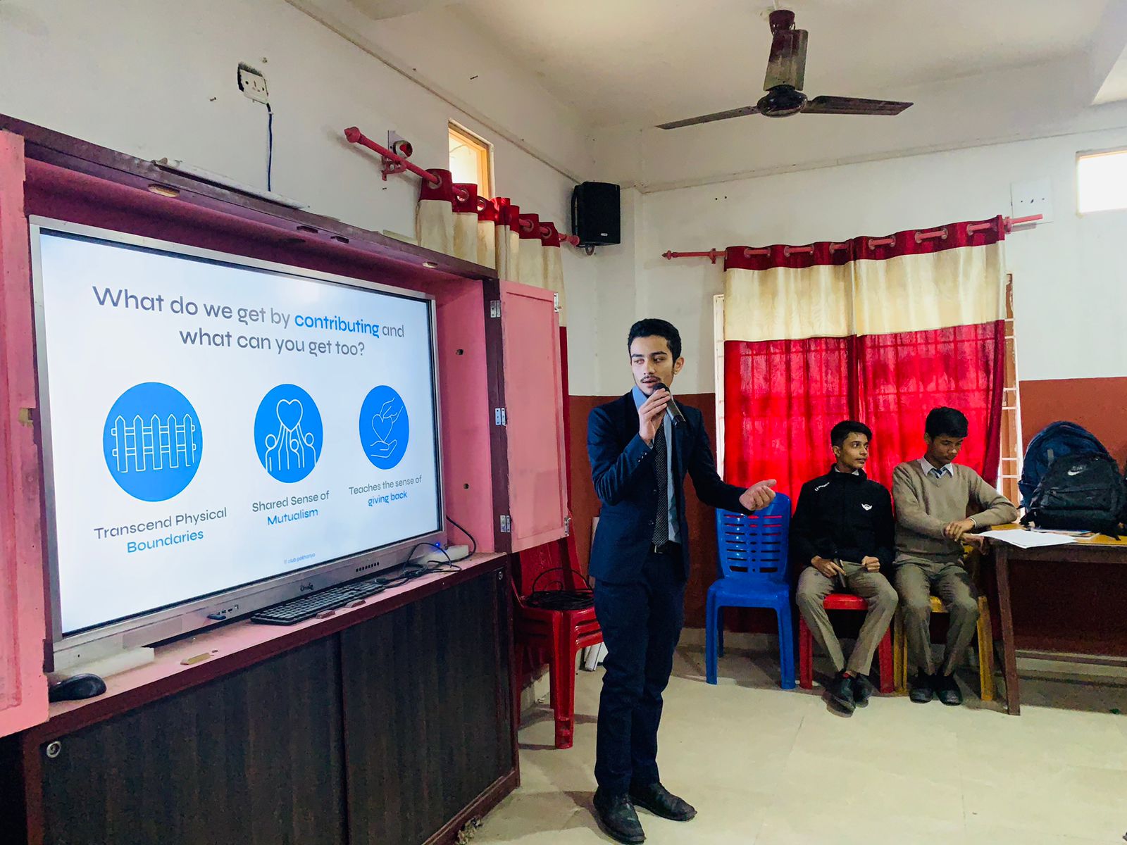This is an image of the very first orientation of the IT club done by me as the newly elected President of the club. It was a brief presentation about our goals, principles, introduction to our club members and upcoming event calender for the year. 